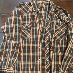 Roper pearl snap western shirt, size L